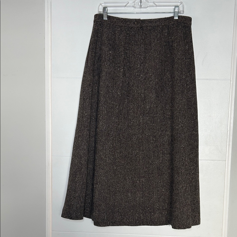 Vintage Wool Orvis Dark Brown A-Line Skirt - Picture 3 of 9